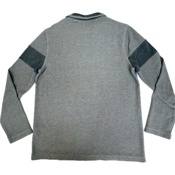 Banana Republic 1/4 Zip Gorpcore Two-Tone Long Sleeve Pullover Men L Cotton Gray - Picture 6 of 9